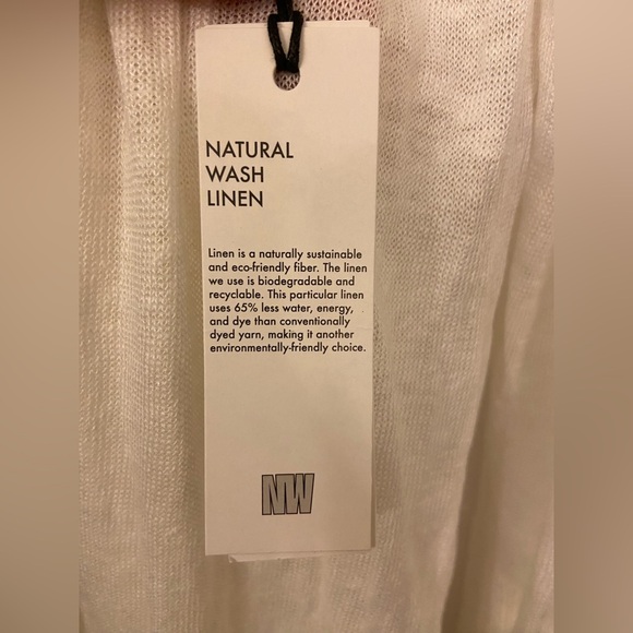 NWT White + Warren Long Open Cardigan White Size Medium - Picture 7 of 9